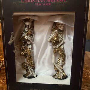 🎃 Spooky Skeleton Candle Holders – Christian Siriano Set of 2